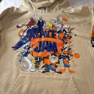 Space Jam A New Legacy Movie Promo Adult Medium Tan Hoodie Sweatshirt